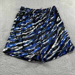 And1 Basketball Shorts Mens Large‎ 32 8"  Blue Camo Dazzle AOP Elastic Waist